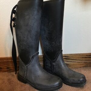 Coach Black Knee-High Rain Boots